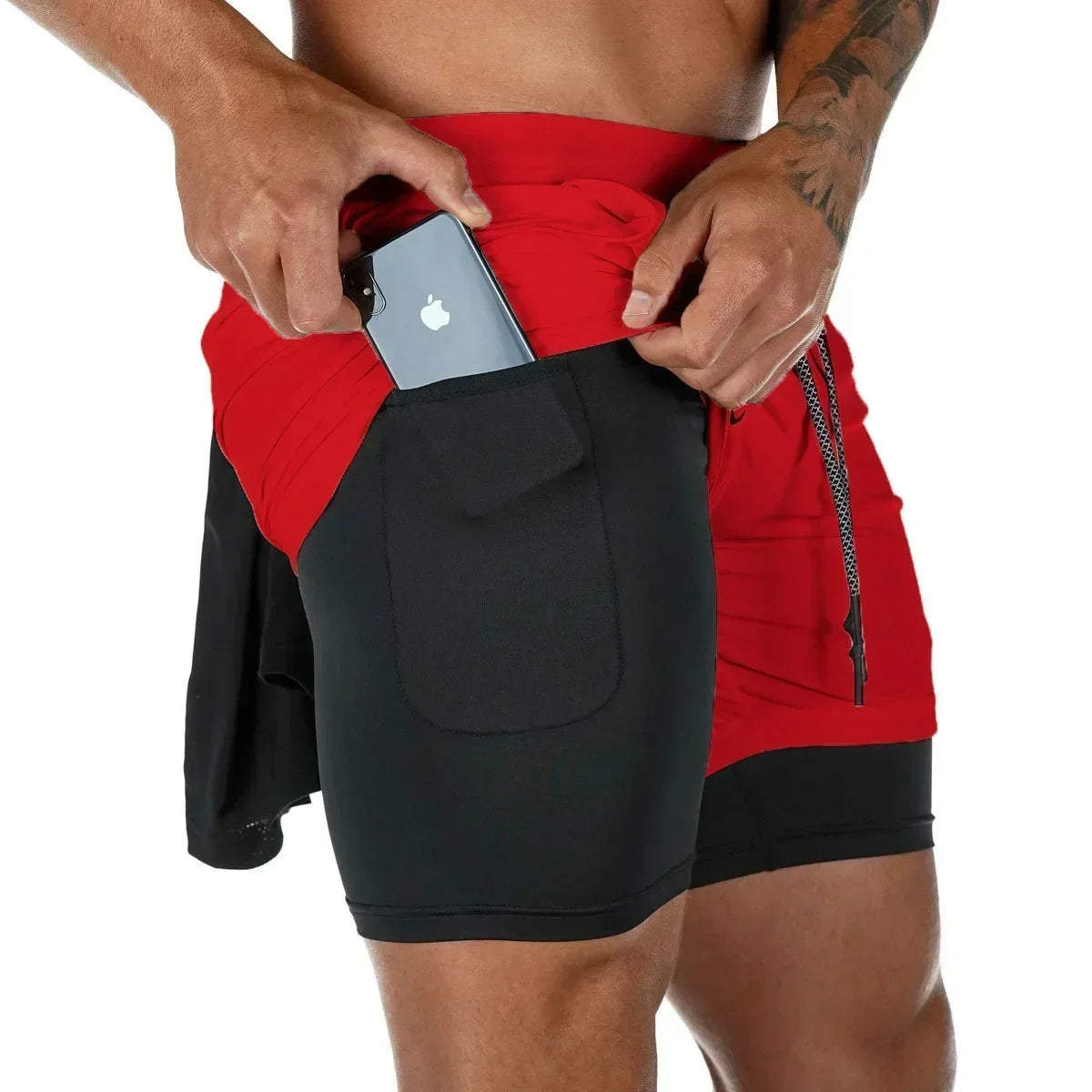 Berserk - Men's 2-in-1 Gym Shorts, Stretchy, Compression, Breathable